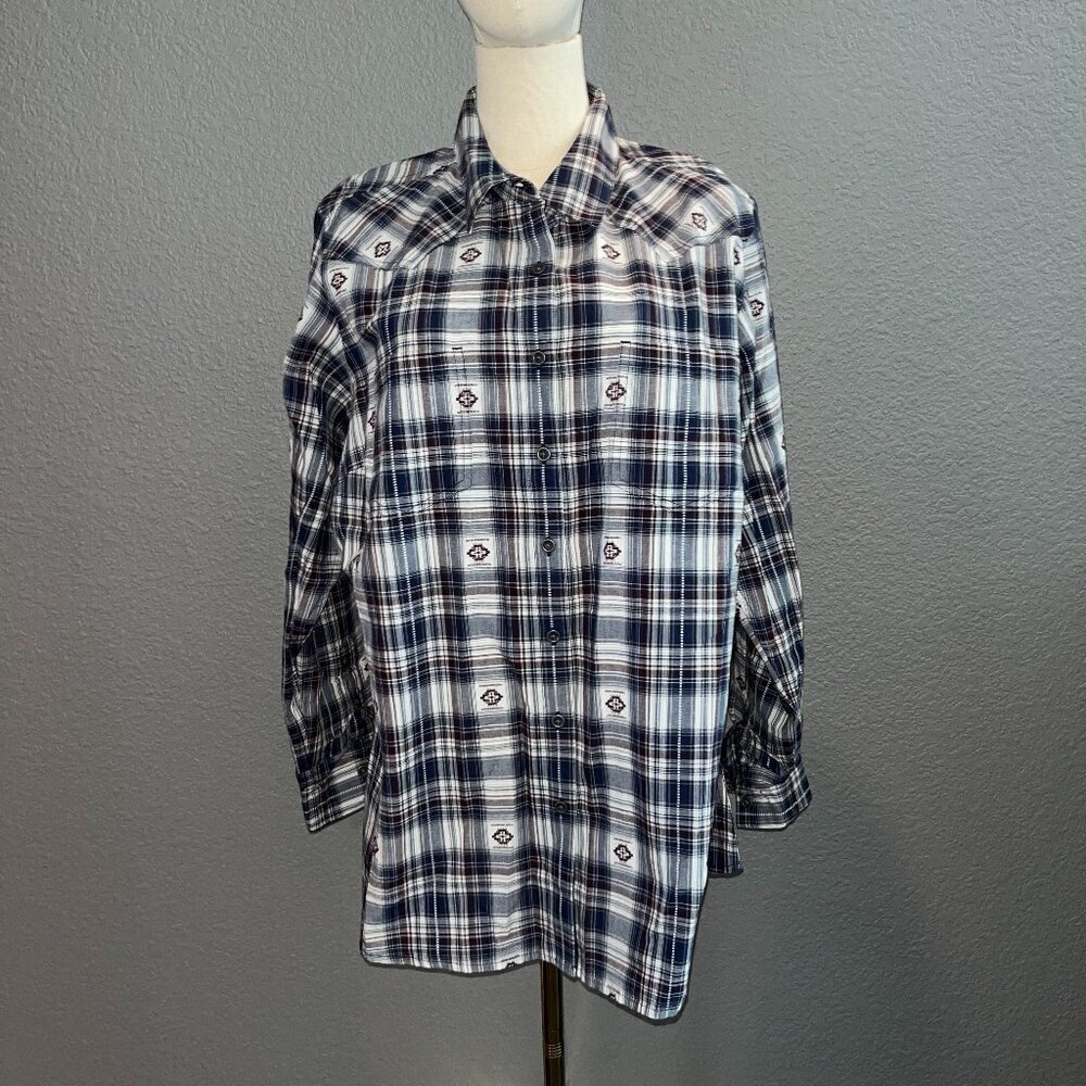 ARIAT Women's 1X Billie Jean Western ROCKBERRY GROVE Shirt Blouse NEW SAMPLE